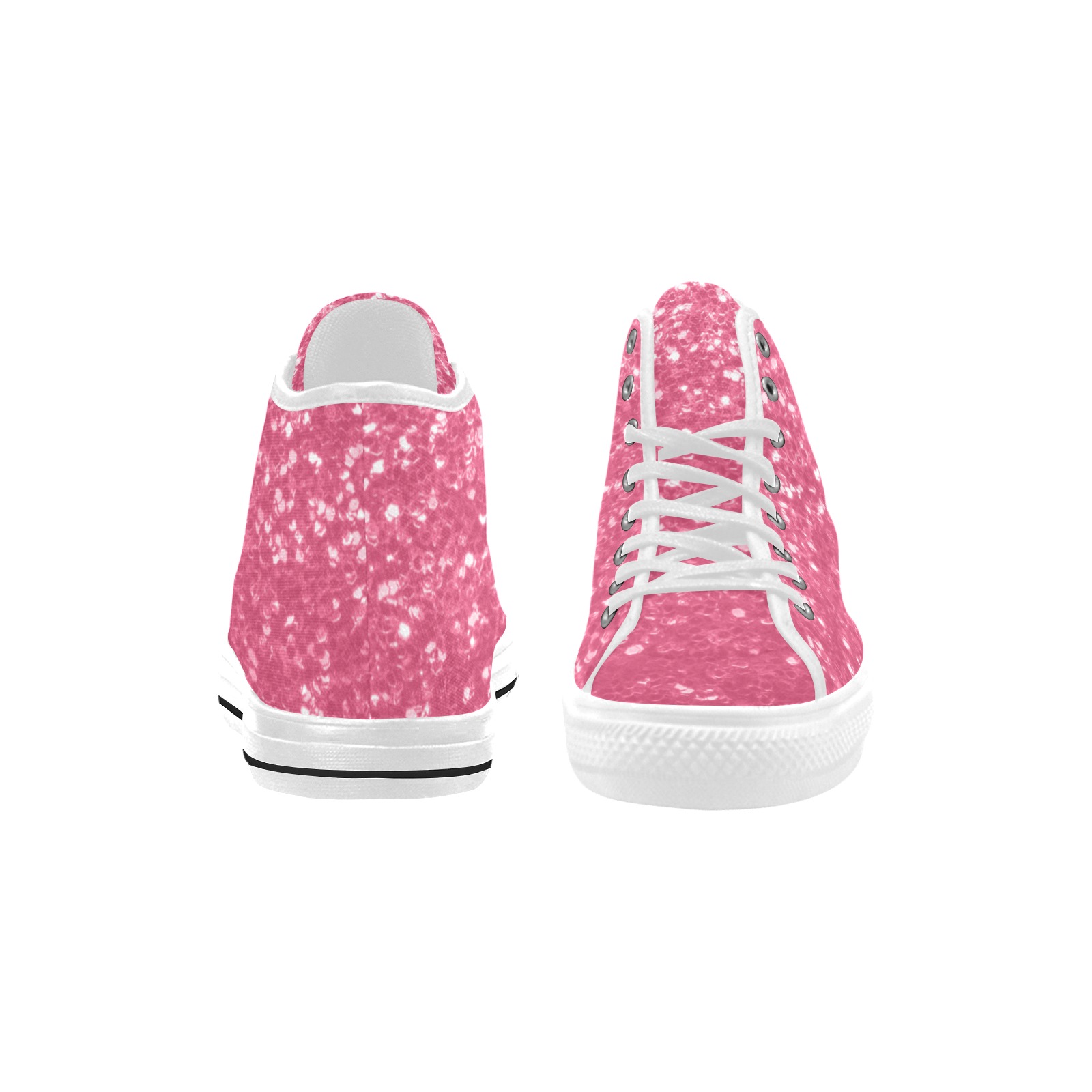 Magenta light pink red faux sparkles glitter Vancouver H Women's Canvas Shoes (1013-1)