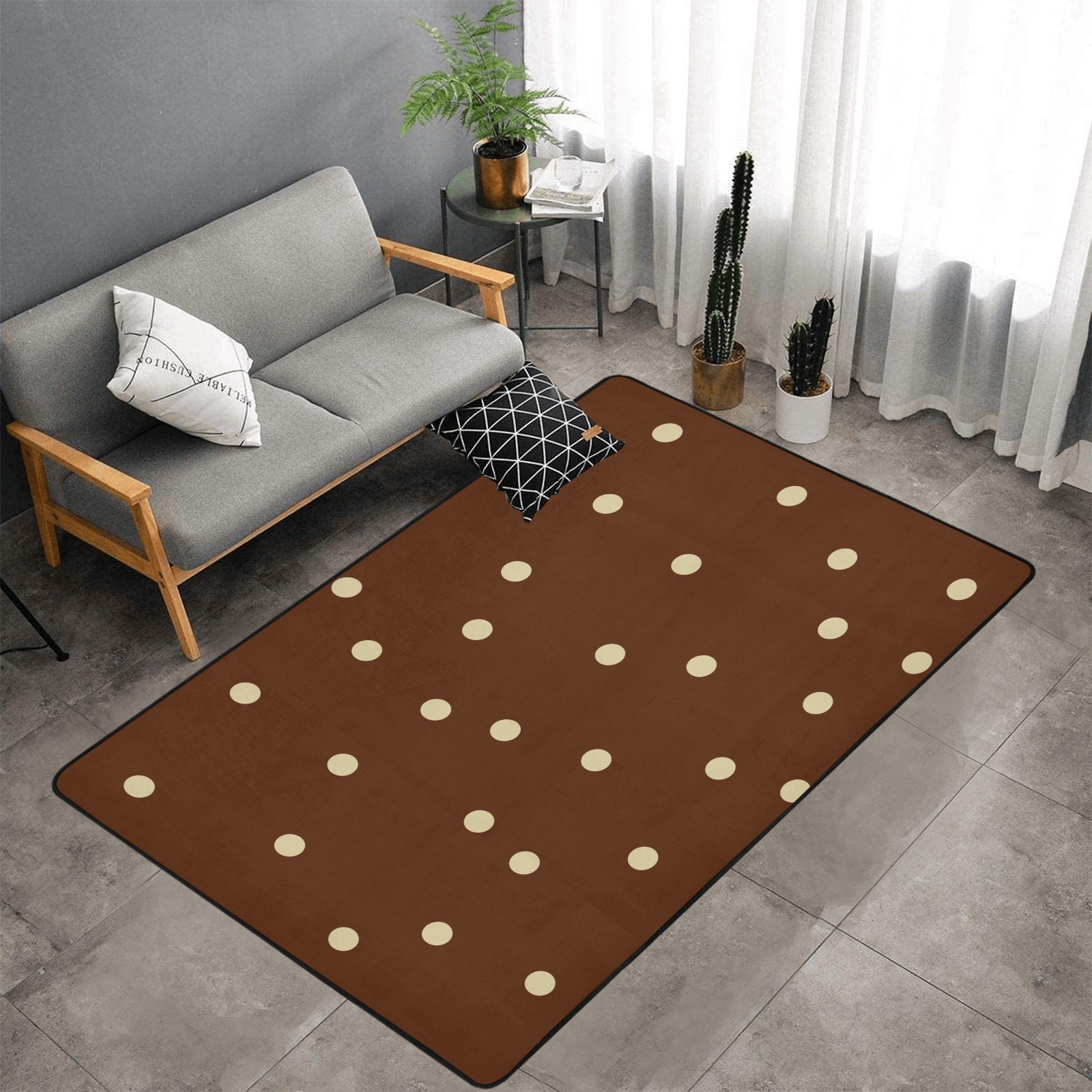 chocolate milk and marshmellows Area Rug with Black Binding 7'x5' | ID ...