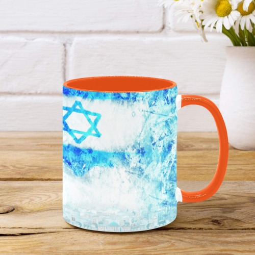 israel flag Custom Inner Color Mug (11oz)