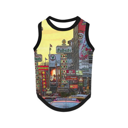 Chinatown in Bangkok Thailand - Altered Photo All Over Print Pet Tank Top