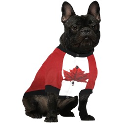 Canada Flag Dog Shirts Pet Dog Round Neck Shirt