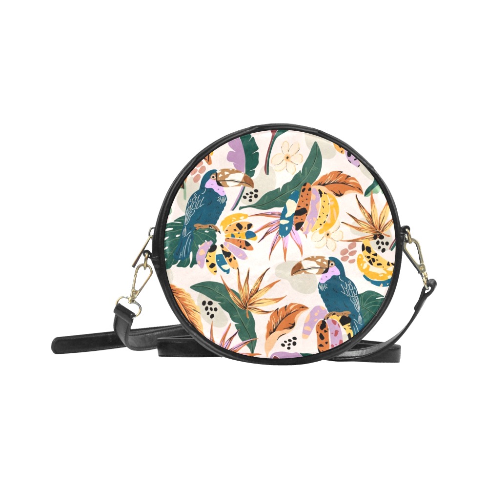 Toucans in wild tropical nature Round Sling Bag (Model 1647)