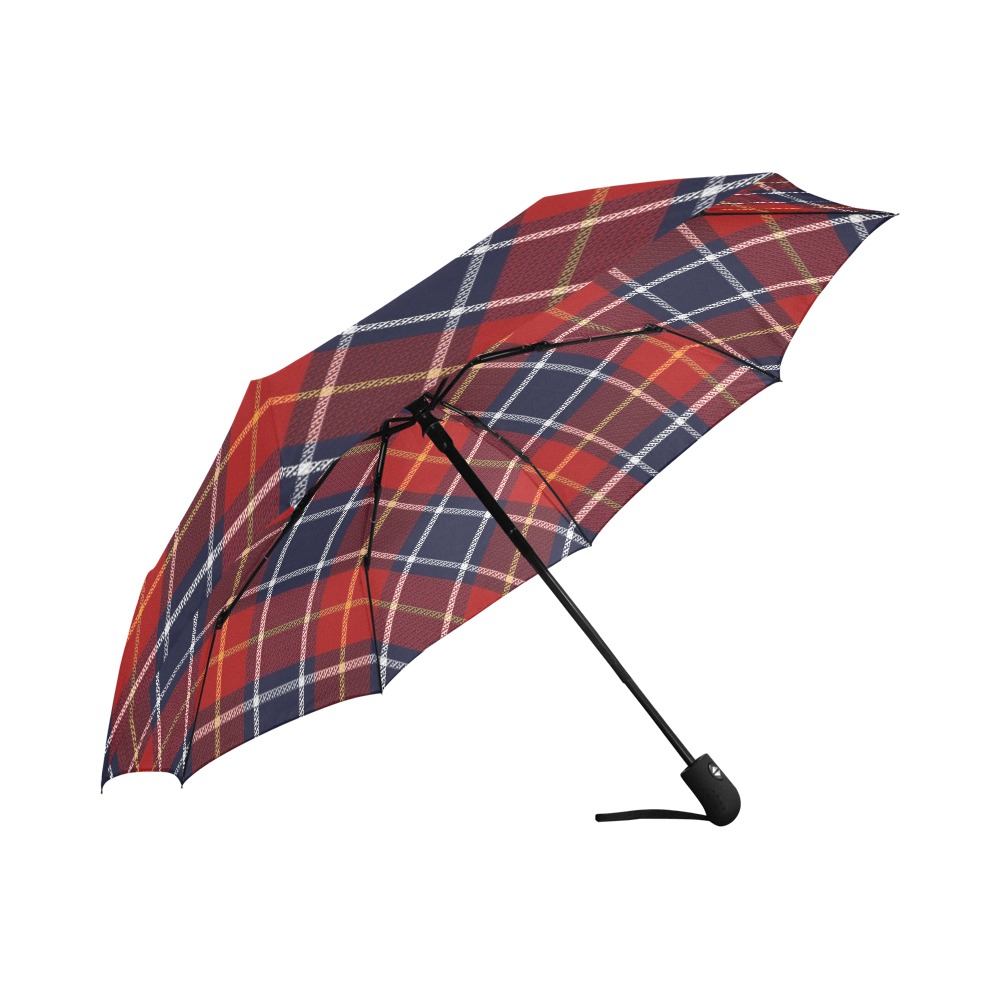 Red Tartan Auto-Foldable Umbrella (Model U04)
