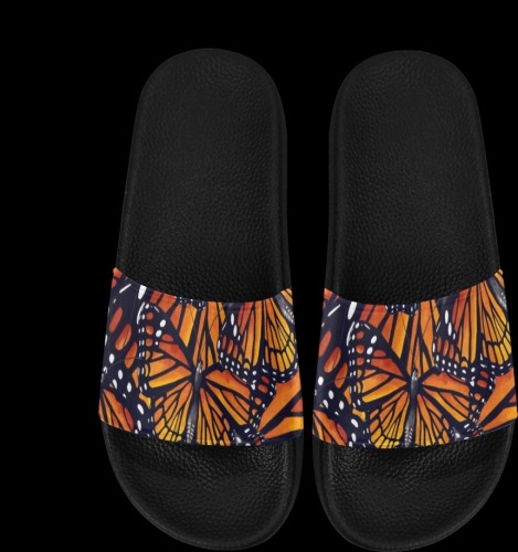 Orange Monarch Butterflies Men's Slide Sandals (Model 057)