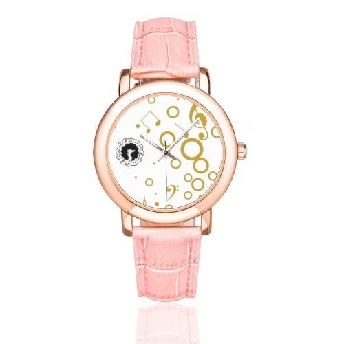 Lullaby Women's Rose Gold Leather Strap Watch(Model 201)