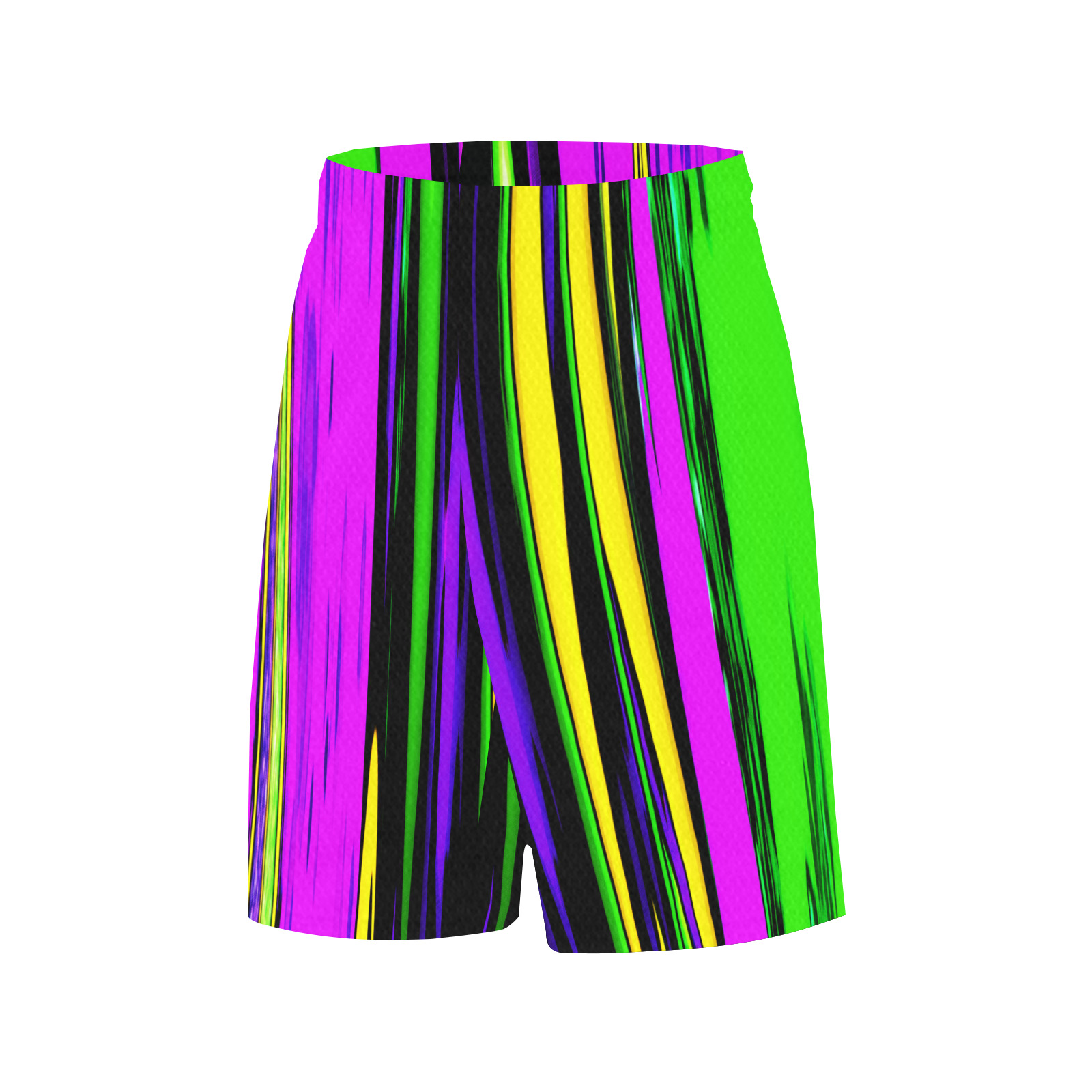 Mardi Gras Stripes All Over Print Basketball Shorts