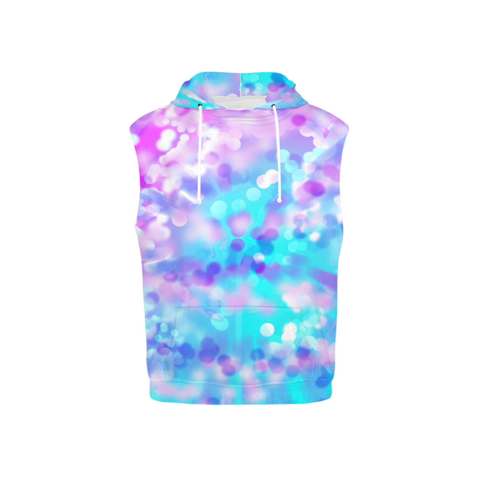 Purple And Blue Bokeh 7518 All Over Print Sleeveless Hoodie for Kid (Model H15)