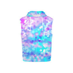 Purple And Blue Bokeh 7518 All Over Print Sleeveless Hoodie for Kid (Model H15)