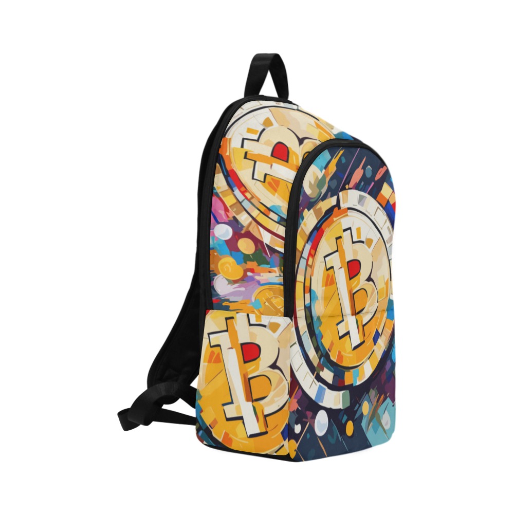 Awesome allegory of cryptocurrency coins cool art Fabric Backpack for Adult (Model 1659)