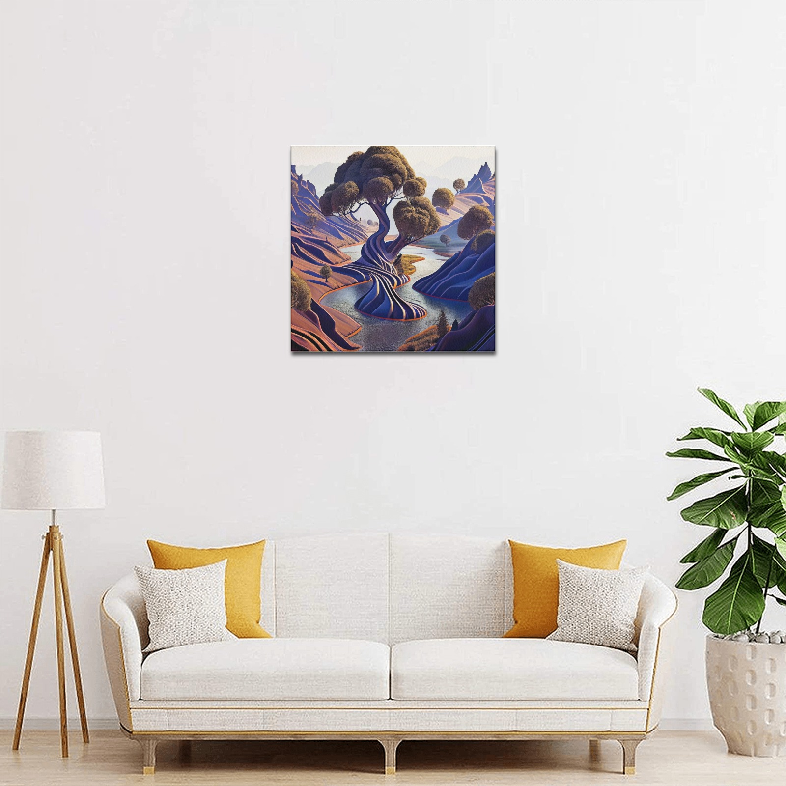 abstract landscape Upgraded Canvas Print 16"x16"