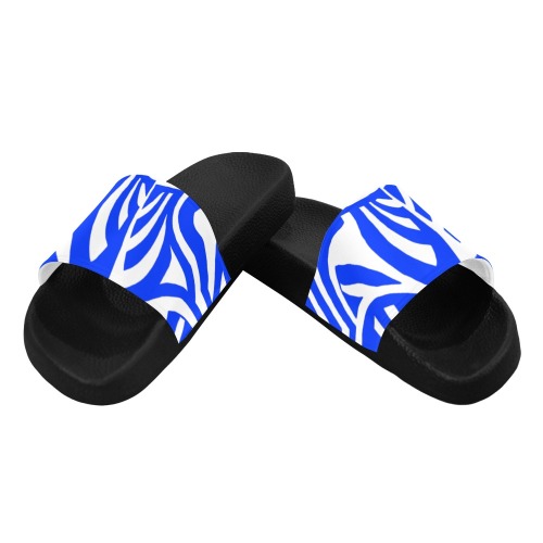 aaa blue b Women's Slide Sandals (Model 057)