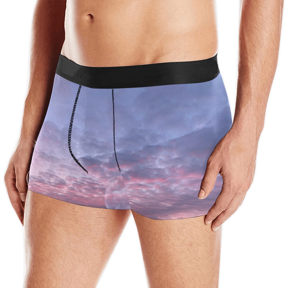 Morning Purple Sunrise Collection Men's Boxer Briefs with Merged Design (Model  L10)