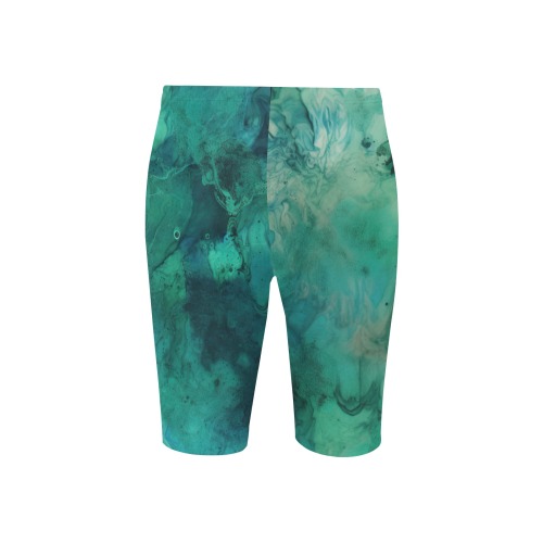CG_a_green_and_blue_textured_surface_in_the_style_of_fluid_ink__8ea3f316-602e-4f64-bcf8-c283f84ca5b3 Men's Knee Length Swimming Trunks (Model L58)