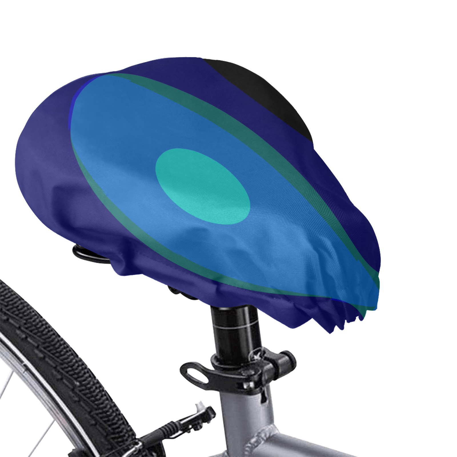 Dimensional Blue Abstract 915 Waterproof Bicycle Seat Cover
