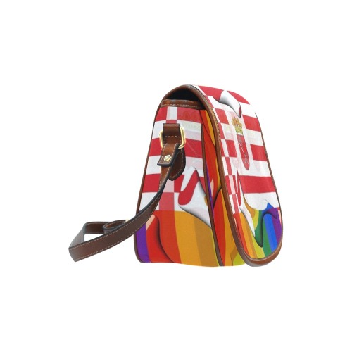 Bremen Pride Flag Pop Art by Nico Bielow Saddle Bag/Large (Model 1649)