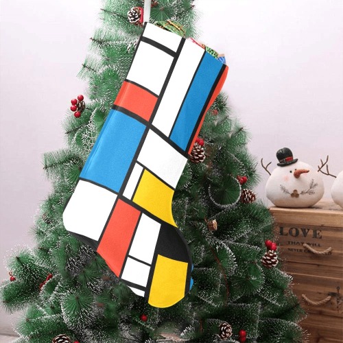 Mondrian De Stijl Modern Christmas Stocking (Without Folded Top)