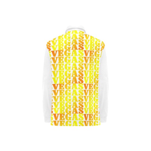 VEGAS Gold Vest Style White Women's Long Sleeve Polo Shirt (Model T73)