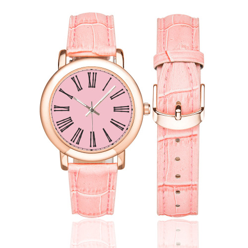 FASHION Women's Rose Gold Leather Strap Watch(Model 201)