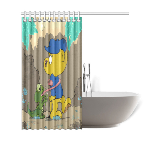 Ferald and The Baby Lizard Shower Curtain 69"x70"