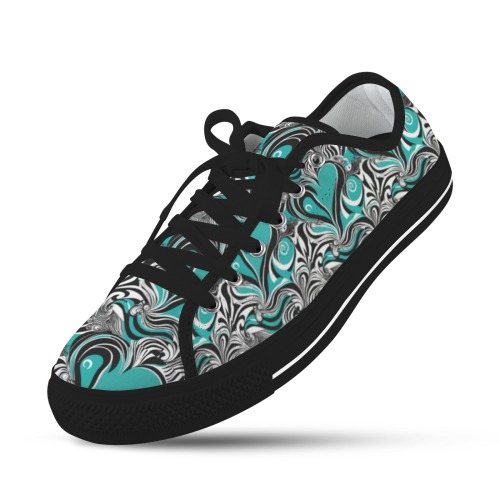 Turq-Heart Sneakers Black