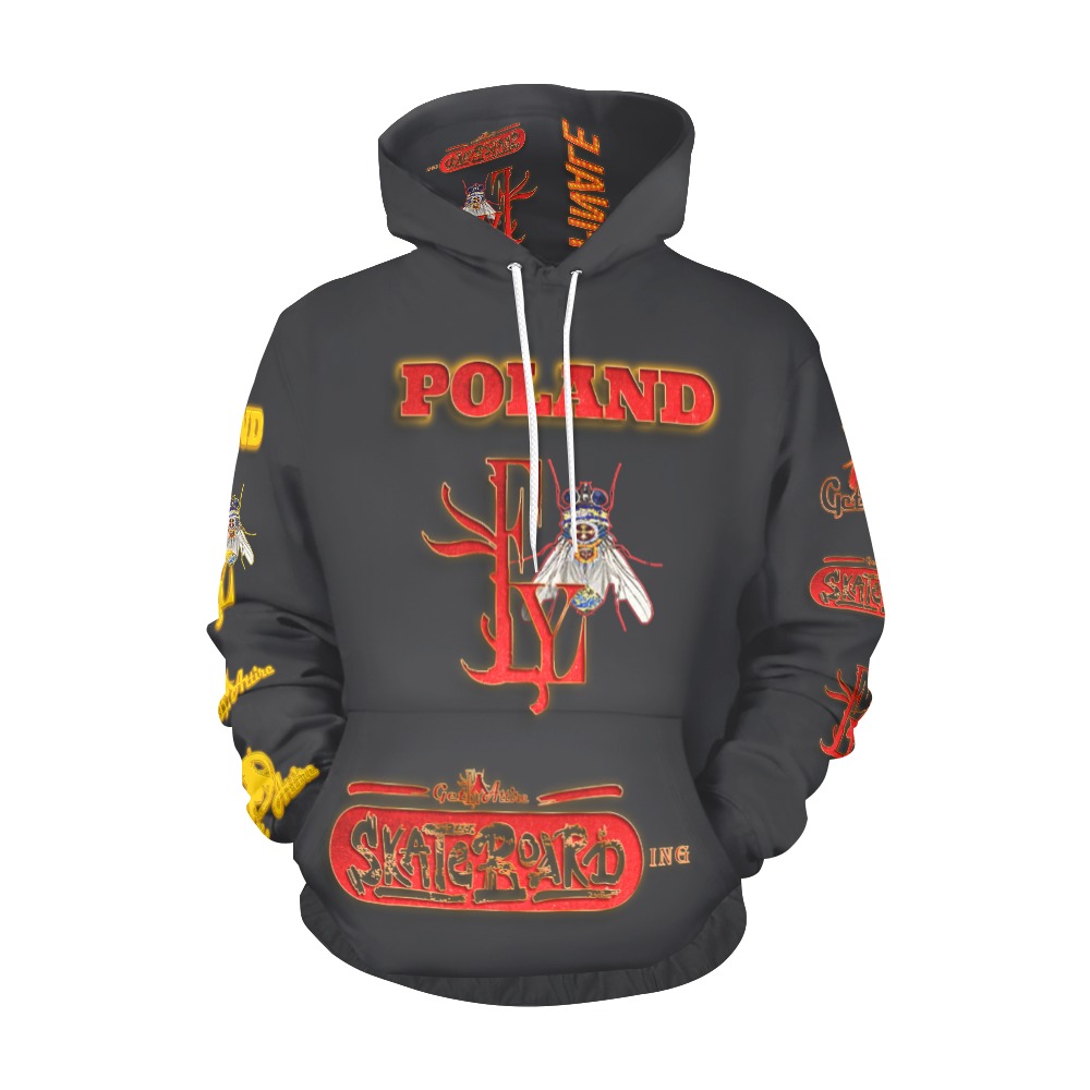 POLAND Skateboarding Collectable Fly All Over Print Hoodie for Men (USA Size) (Model H13)