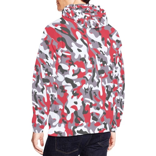 Camo Red Design All Over Print Hoodie for Men (USA Size) (Model H13)