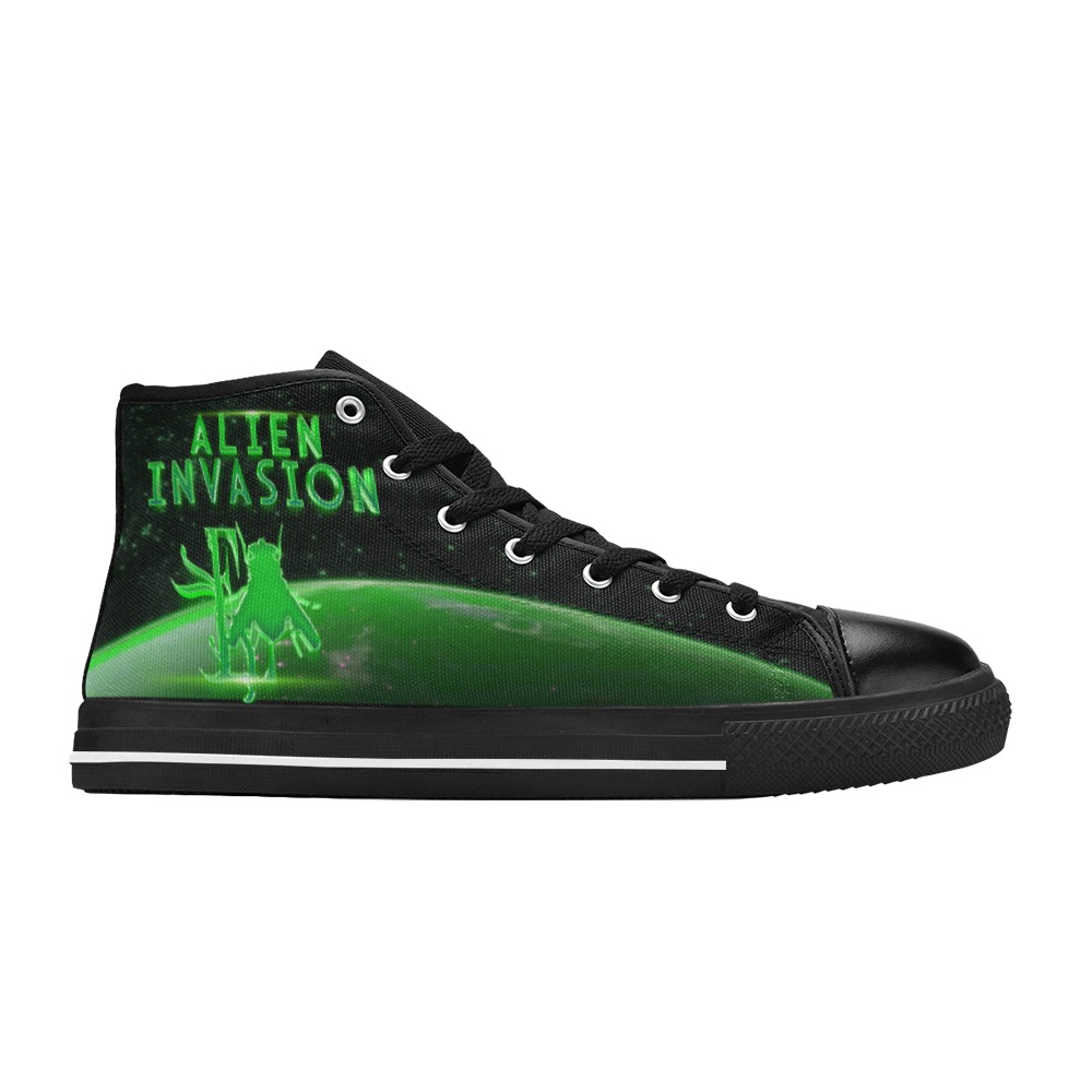 Alien Invasion Collectable Fly Women's Classic High Top Canvas Shoes (Model 017)