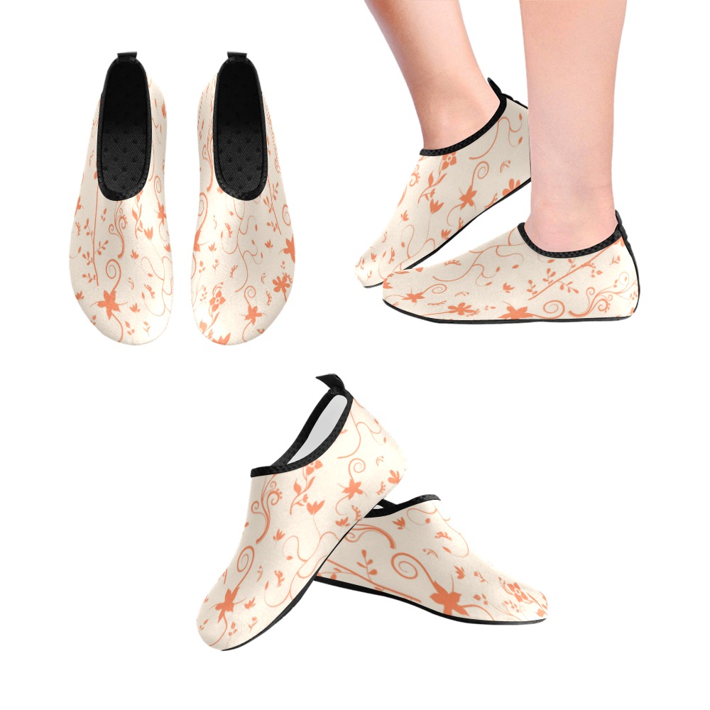 Delicate Flowers Coral Women's Slip-On Water Shoes (Model 056)