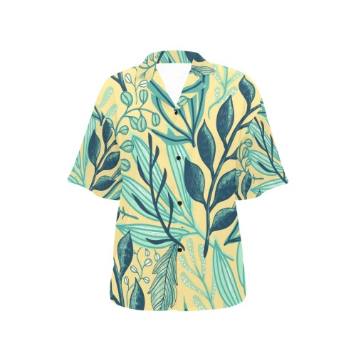Beautiful Tropical Plants All Over Print Hawaiian Shirt for Women (Model T58)