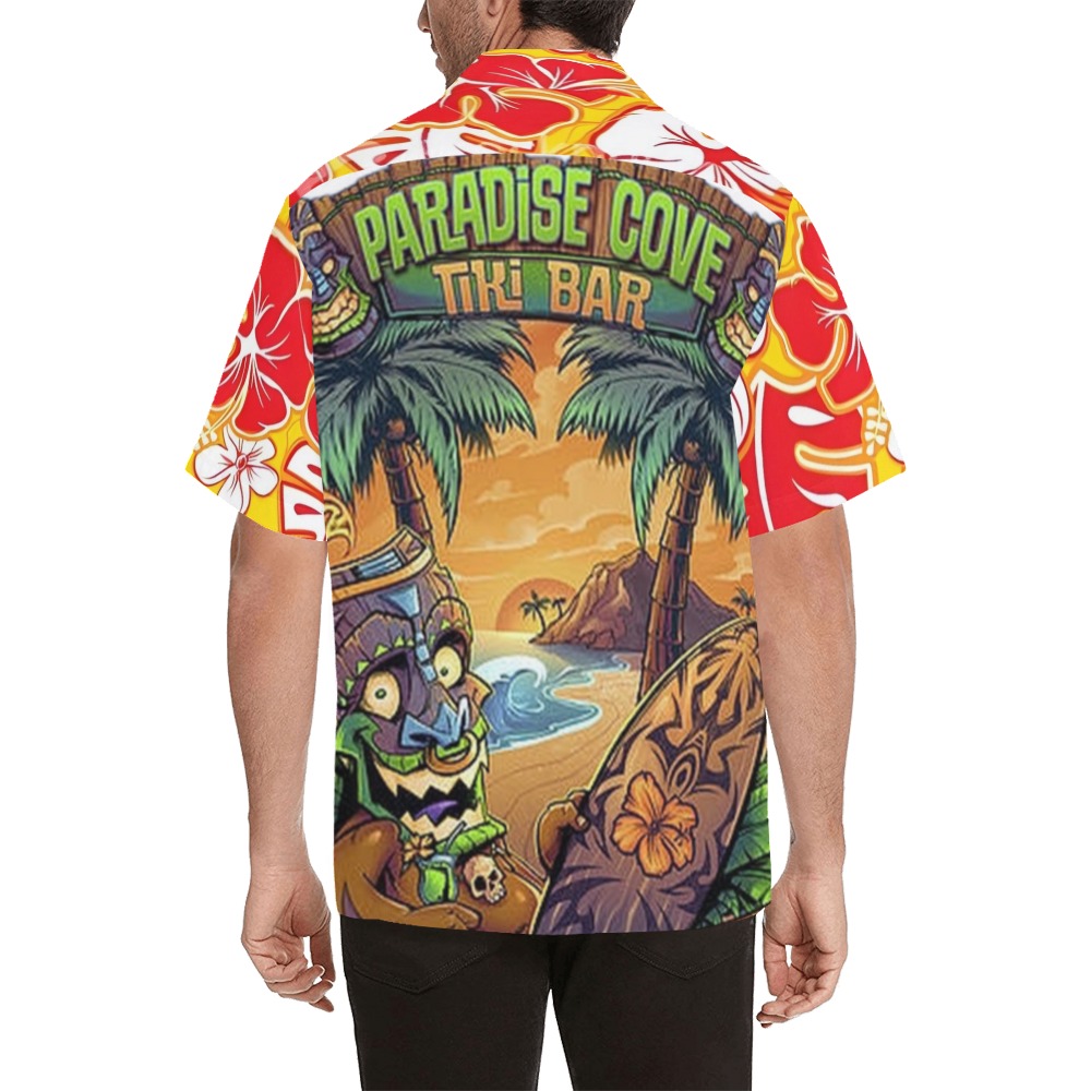 Hibiscus Flowers Hawaiian Shirt with Merged Design (Model T58)