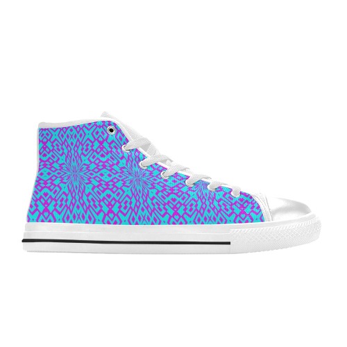 Fractoberry Fractal Pattern 000161WHTS Women's Classic High Top Canvas Shoes (Model 017)