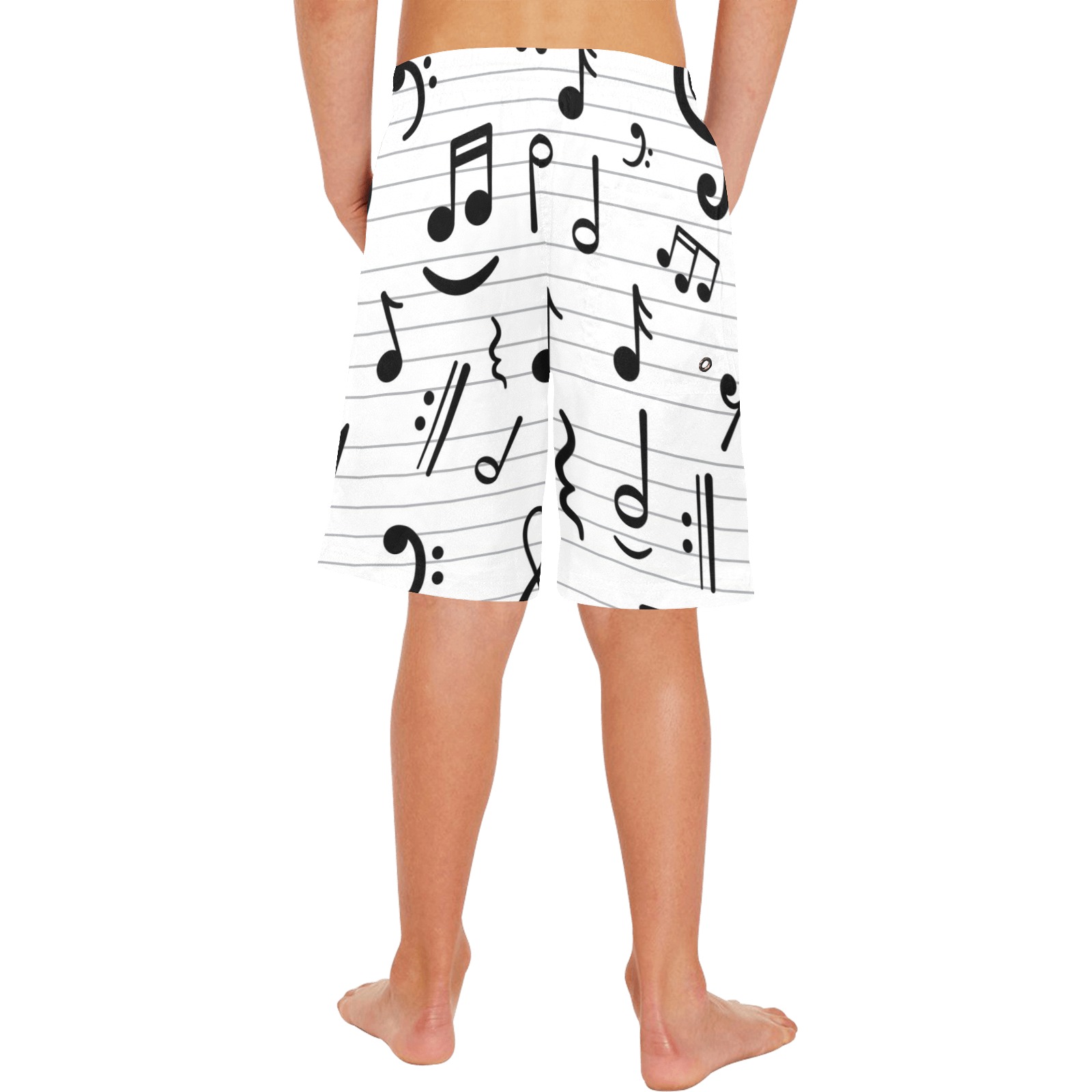 music notes Boys' Casual Beach Shorts (Model L52)