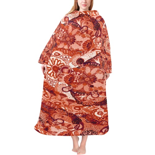 farandole 17 Blanket Robe with Sleeves for Adults