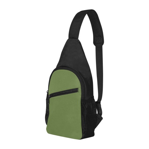 color dark olive green Chest Bag-Front Printing (Model 1719)