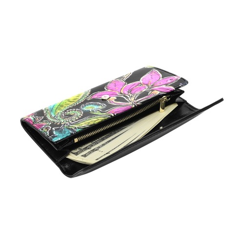 Paisley #2 Women's Flap Wallet (Model 1707)