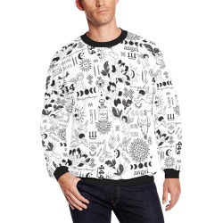 Positive pattern tattoos BW All Over Print Crewneck Sweatshirt for Men (Model H18)