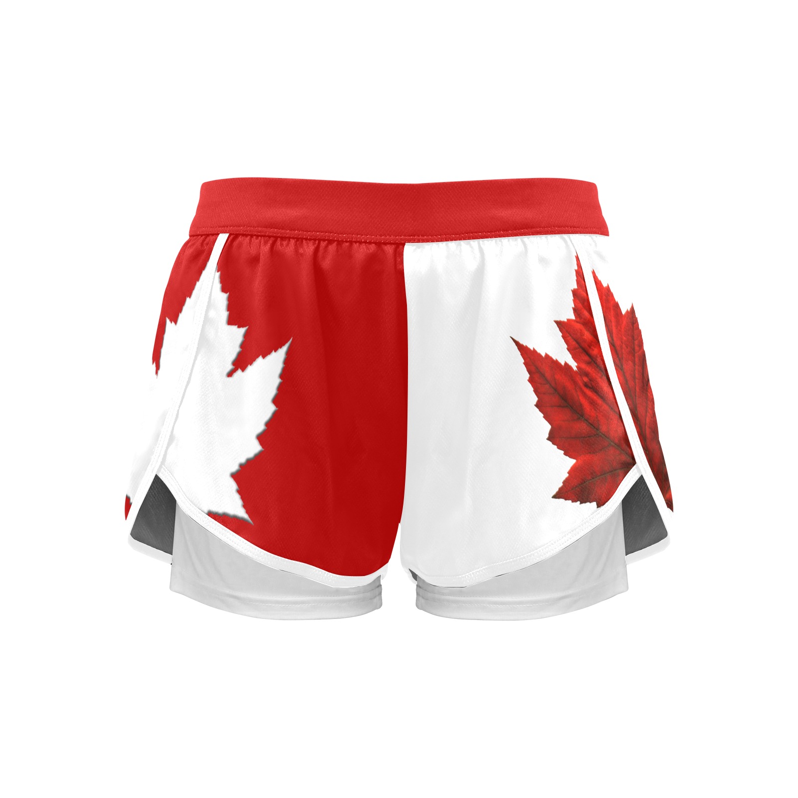 Women's Canada Maple Leaf Sports Shorts Women's Sports Shorts with Compression Liner (Model L63)