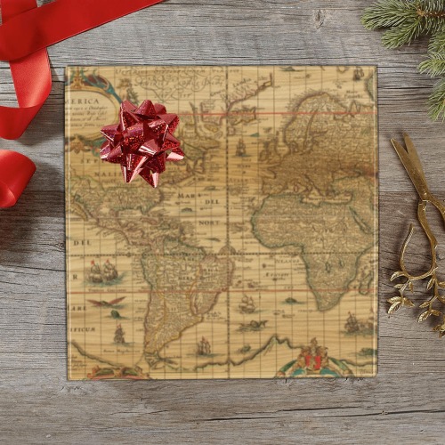 Vintage Sailing Trade Map Gift Wrapping Paper 58"x 23" (1 Roll)