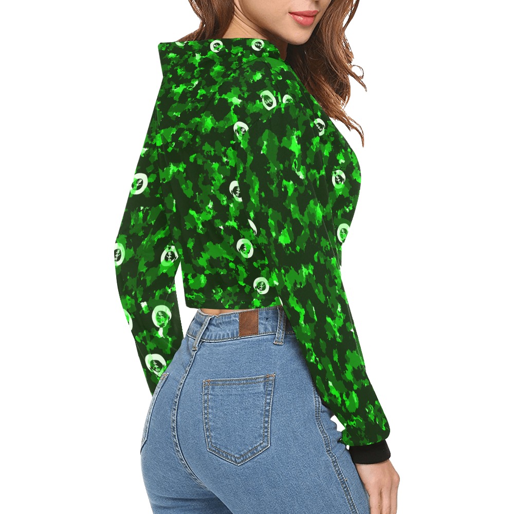 owsenflage All Over Print Crop Hoodie for Women (Model H22)