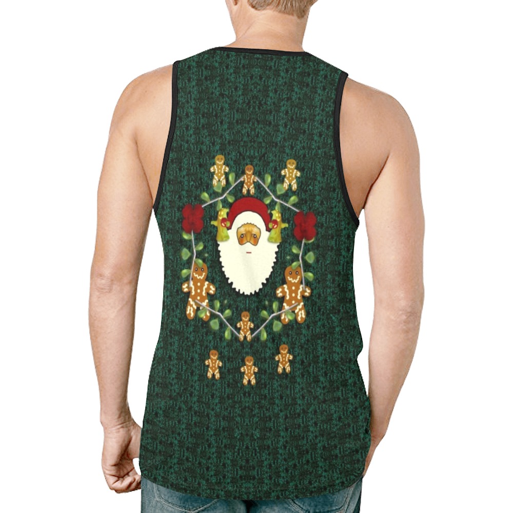 Christmas Santa smile on a ugly T-shirt New All Over Print Tank Top for Men (Model T46)