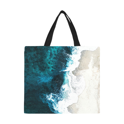 Ocean And Beach All Over Print Canvas Tote Bag/Large (Model 1699)