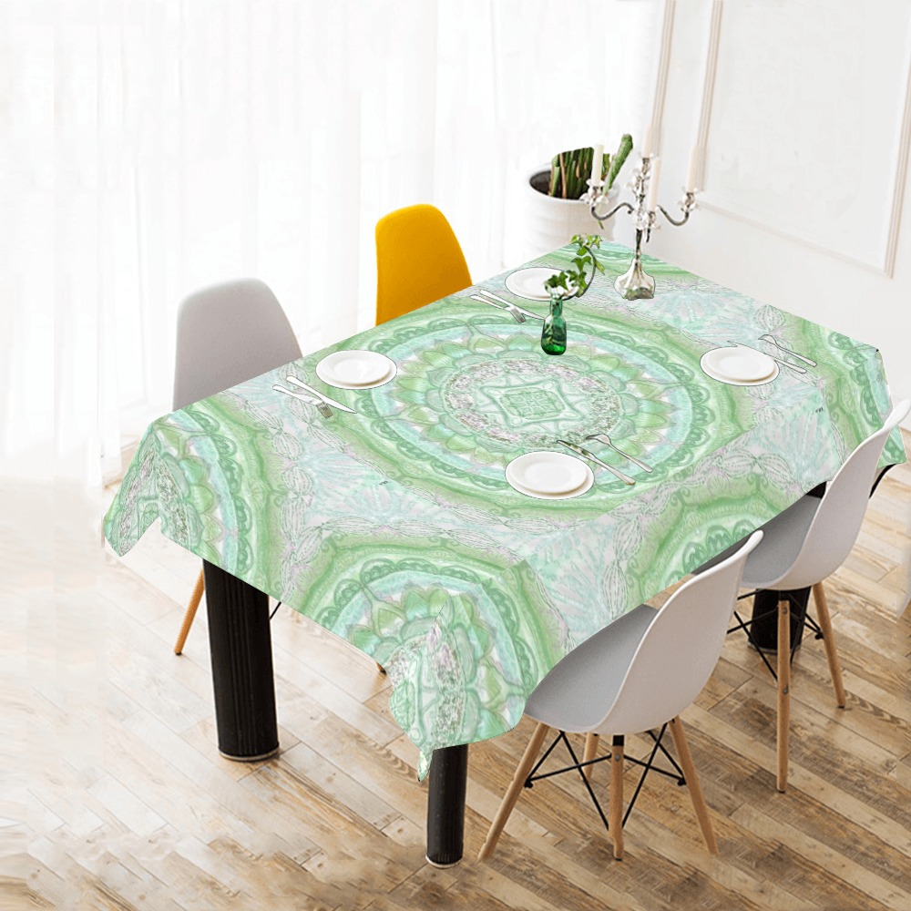delicate silk mandala 8 Thickiy Ronior Tablecloth 84"x 60"