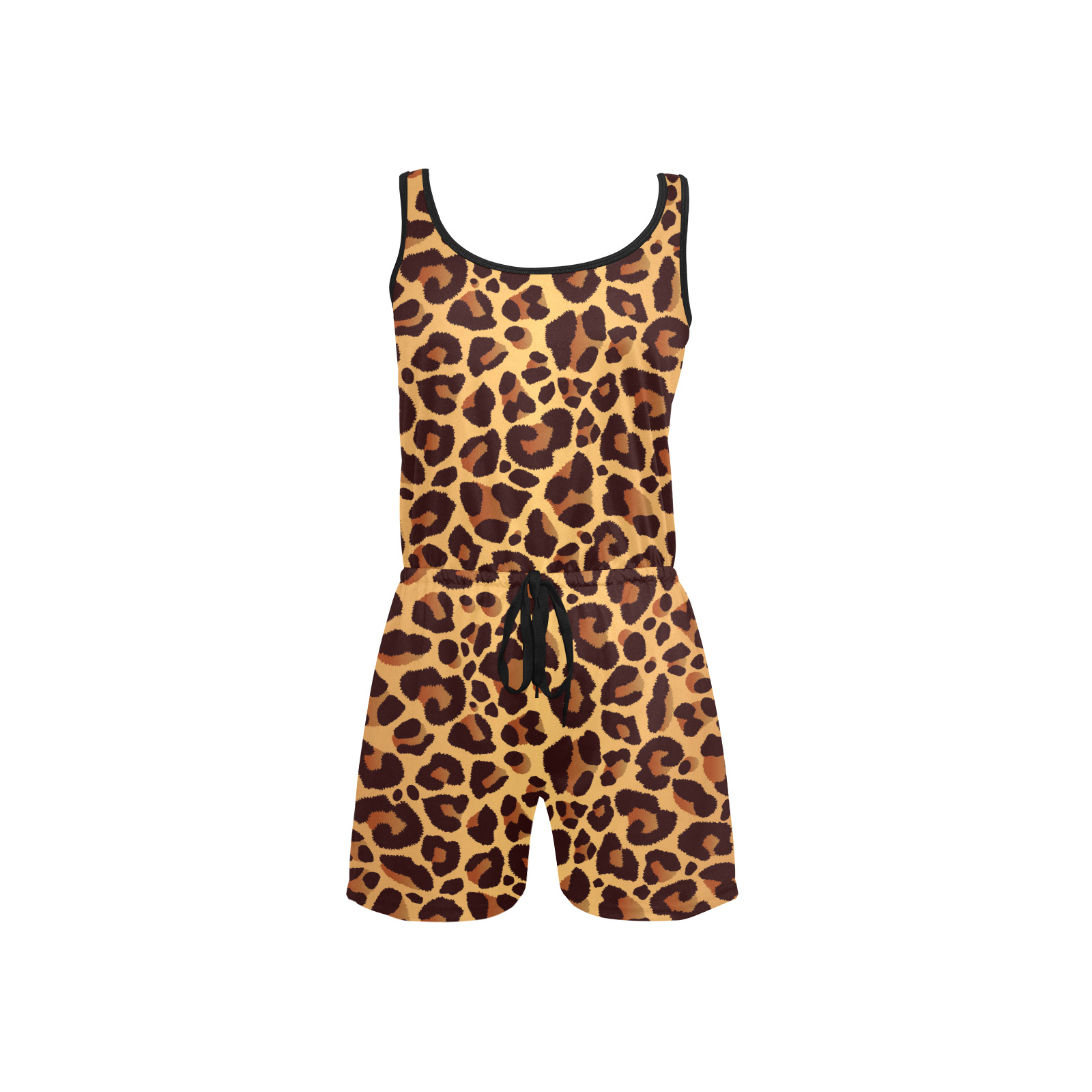 LEOPARD STYLE All Over Print Short Jumpsuit
