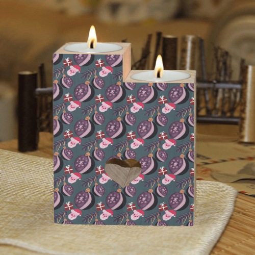 Christmas design Wooden Candle Holder (Without Candle)