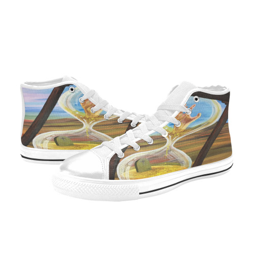 Out Of Time Women's Classic High Top Canvas Shoes (Model 017)