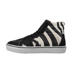 zebra print 5, black and white Men's High Top Skateboarding Shoes (Model E001-1)