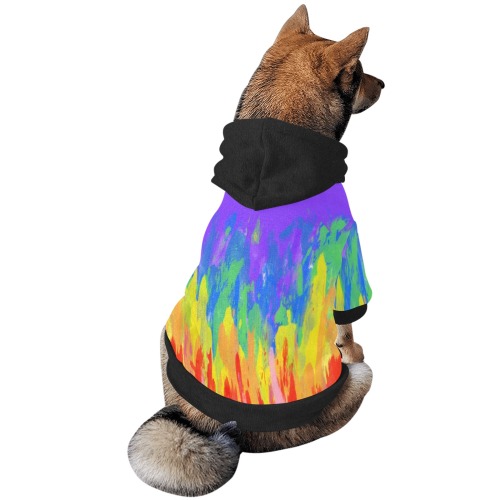 Flames Paint Abstract Purple Pet Dog Hoodie