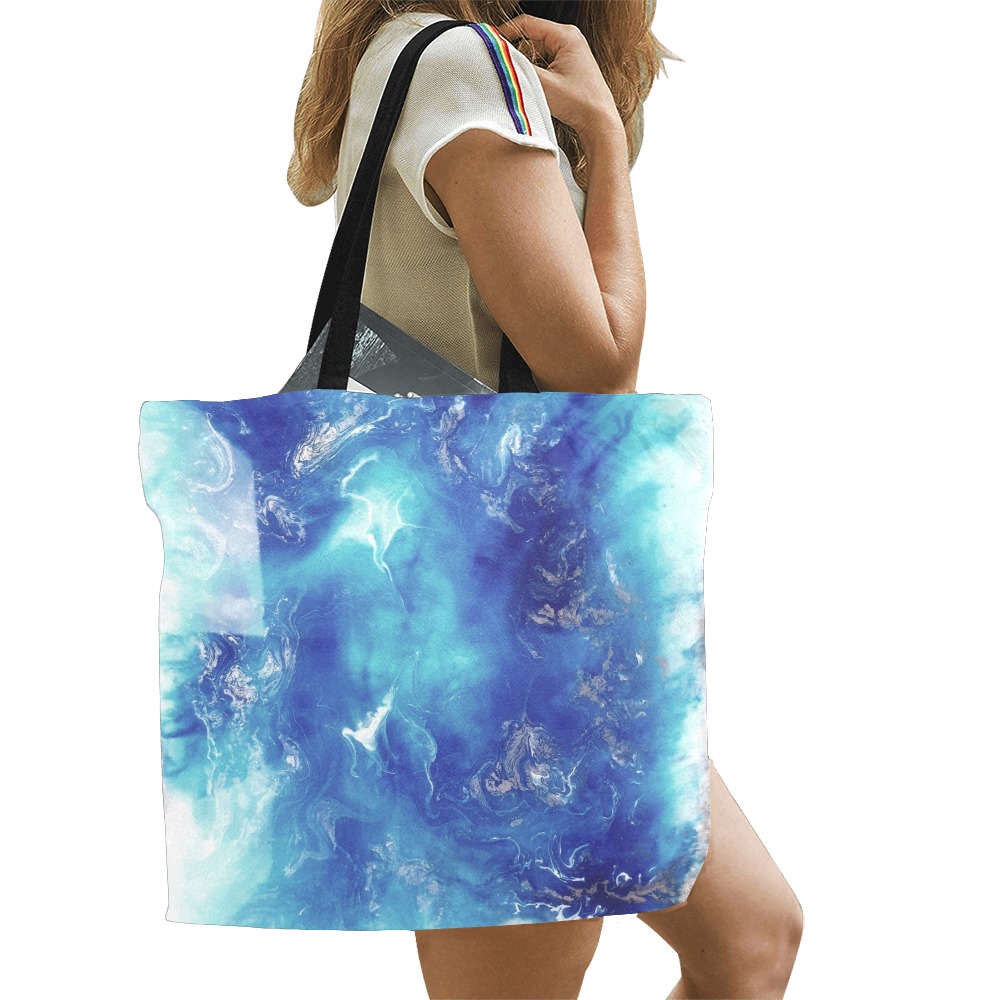 Encre Bleu Photo All Over Print Canvas Tote Bag/Large (Model 1699)