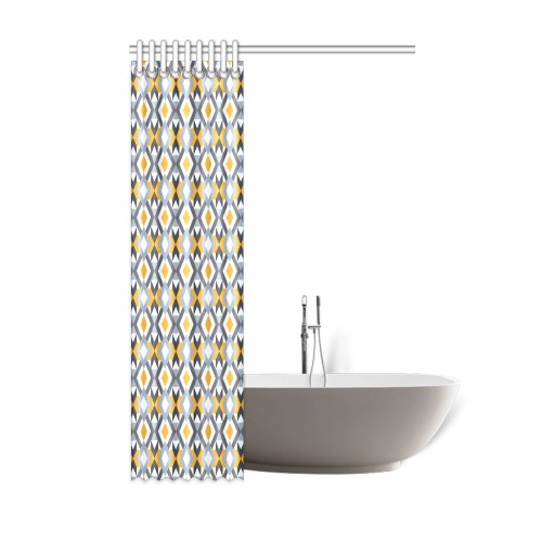 Retro Angles Abstract Geometric Pattern Shower Curtain 48"x72"
