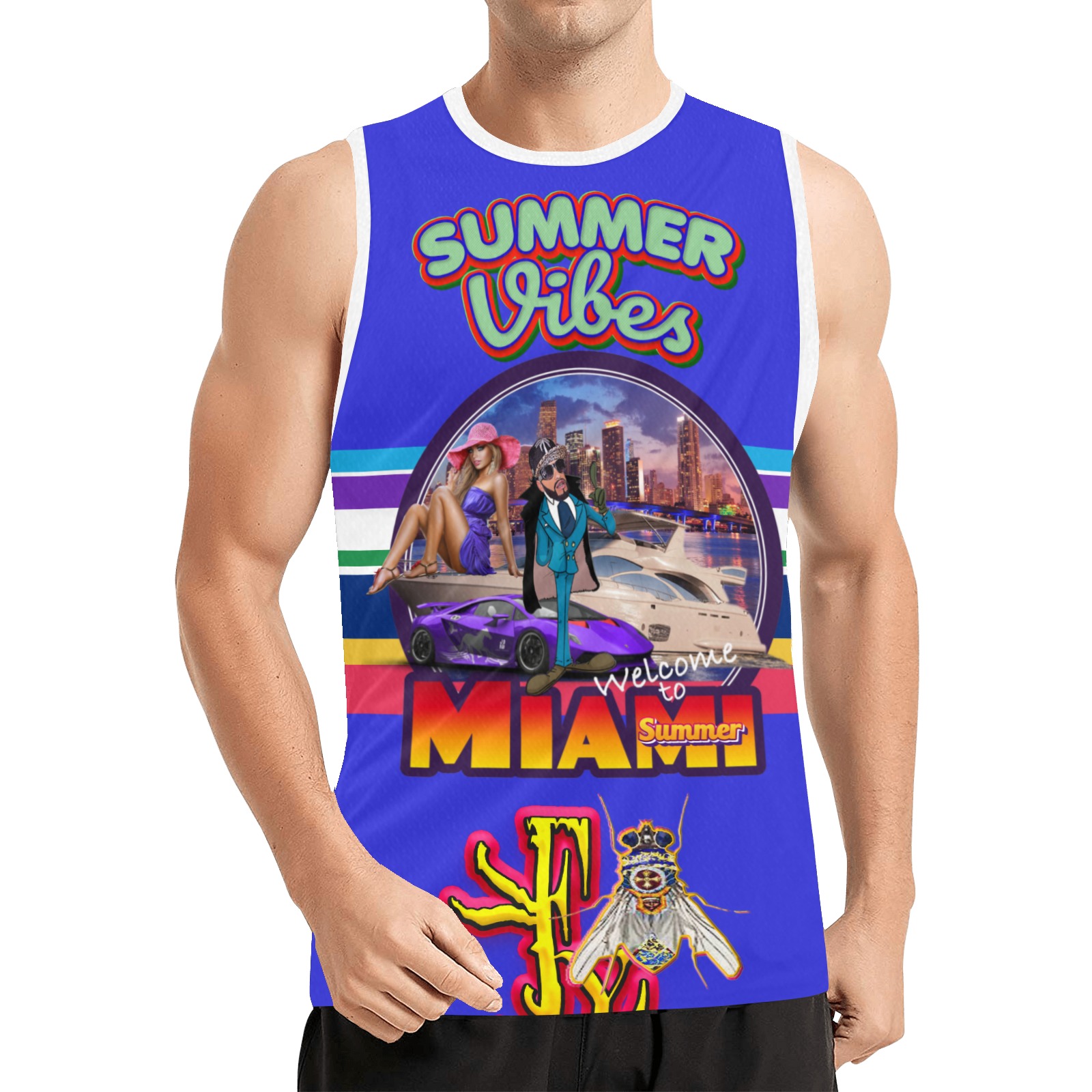 Summer Vibes, Collectable Fly All Over Print Basketball Jersey